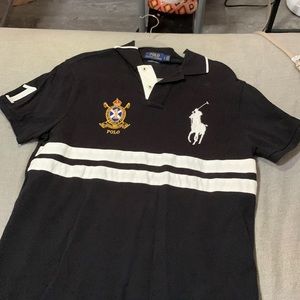 Black Polo Ralph Lauren collard polo. Custom slim fit. Condition is brand new